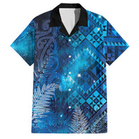 Aotearoa Taniko Matariki Family Matching Off Shoulder Maxi Dress and Hawaiian Shirt Cosmic Blue