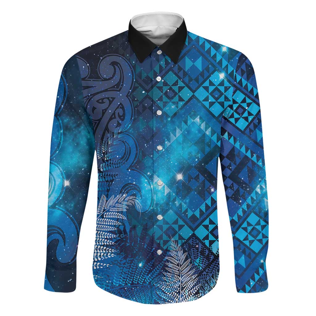 Aotearoa Taniko Matariki Family Matching Summer Maxi Dress and Hawaiian Shirt Cosmic Blue