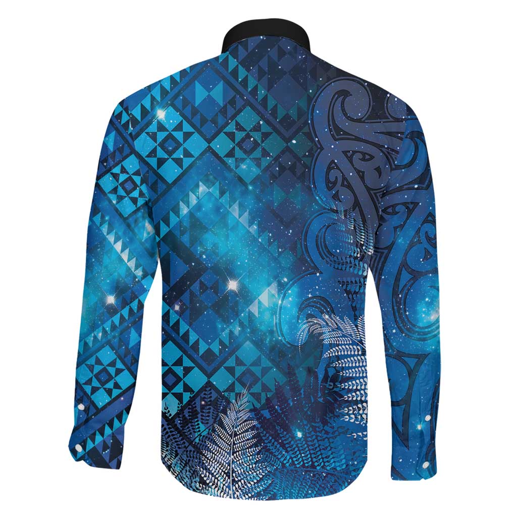 Aotearoa Taniko Matariki Family Matching Tank Maxi Dress and Hawaiian Shirt Cosmic Blue