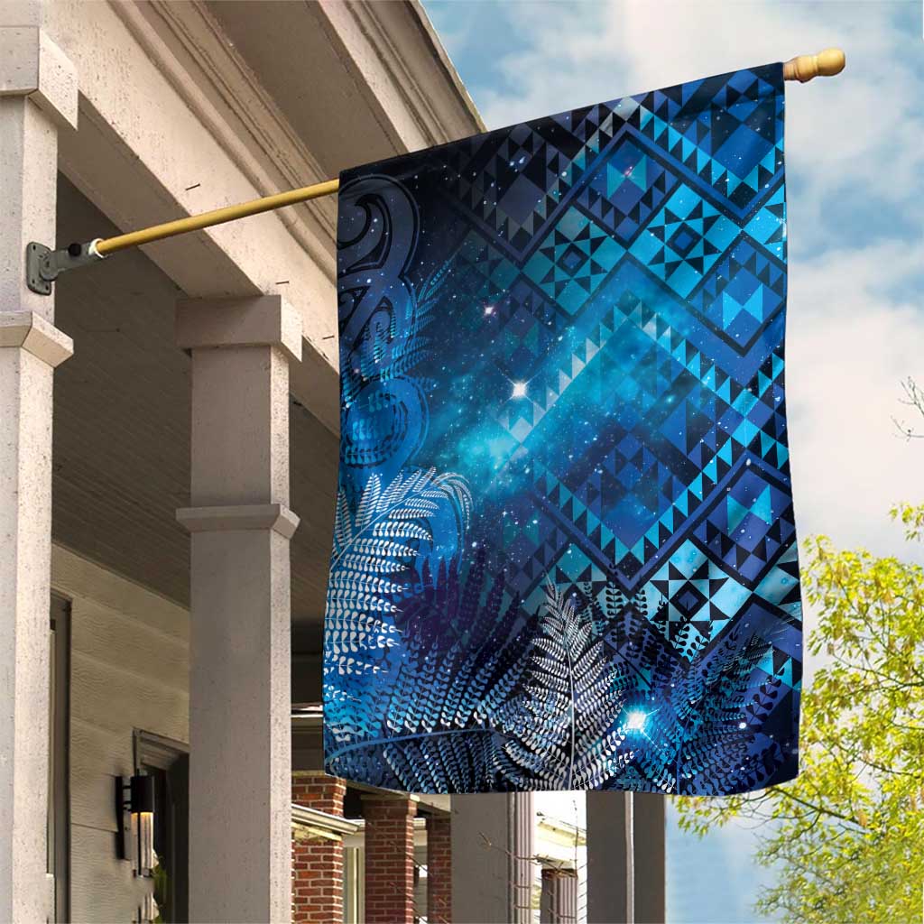 Aotearoa Taniko Matariki Garden Flag Cosmic Blue