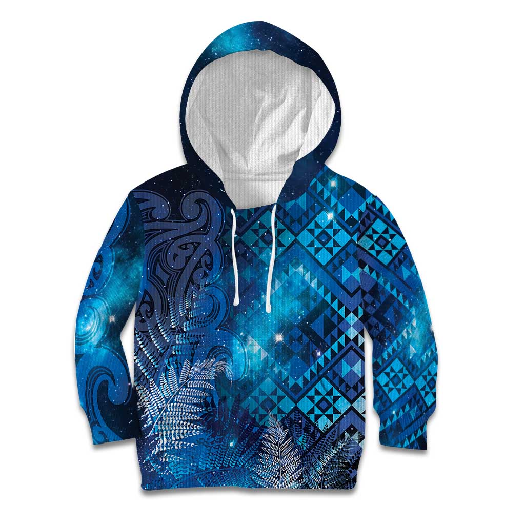 Aotearoa Taniko Matariki Kid Hoodie Cosmic Blue