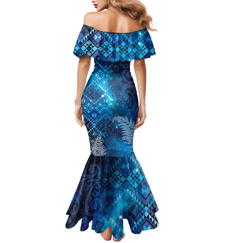 Aotearoa Taniko Matariki Mermaid Dress Cosmic Blue