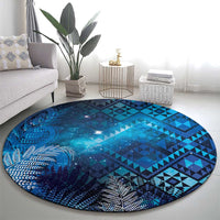 Aotearoa Taniko Matariki Round Carpet Cosmic Blue