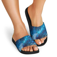 Aotearoa Taniko Matariki Slide Sandals Cosmic Blue