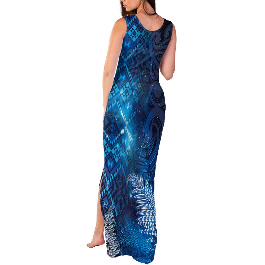 Aotearoa Taniko Matariki Tank Maxi Dress Cosmic Blue