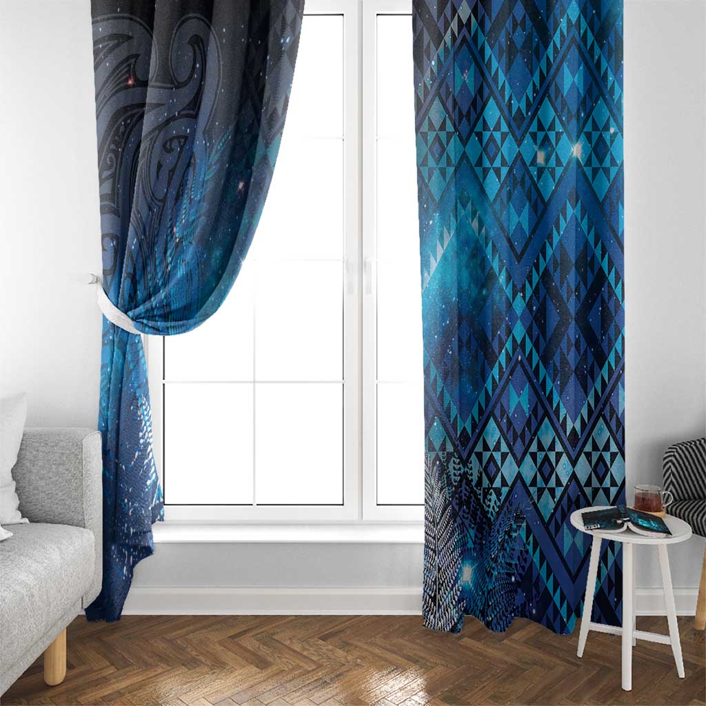 Aotearoa Taniko Matariki Window Curtain Cosmic Blue