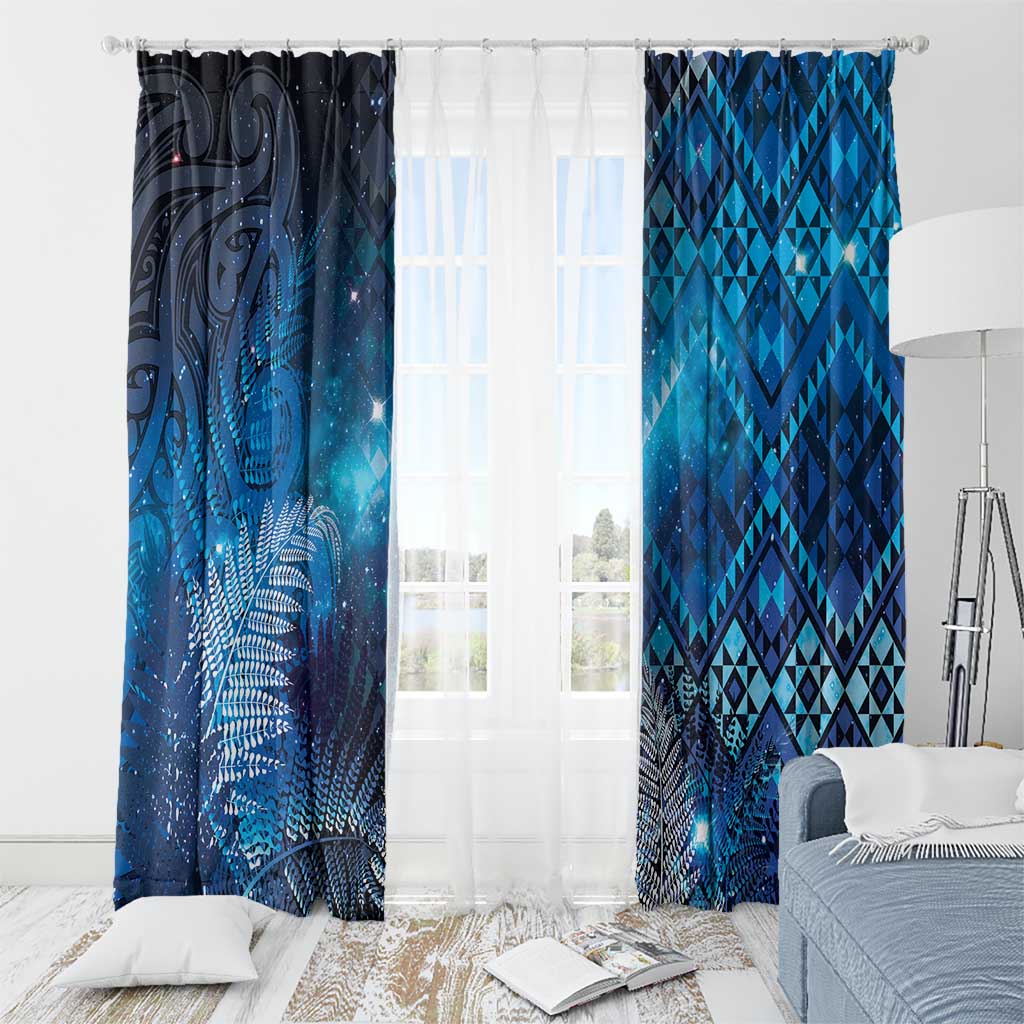 Aotearoa Taniko Matariki Window Curtain Cosmic Blue