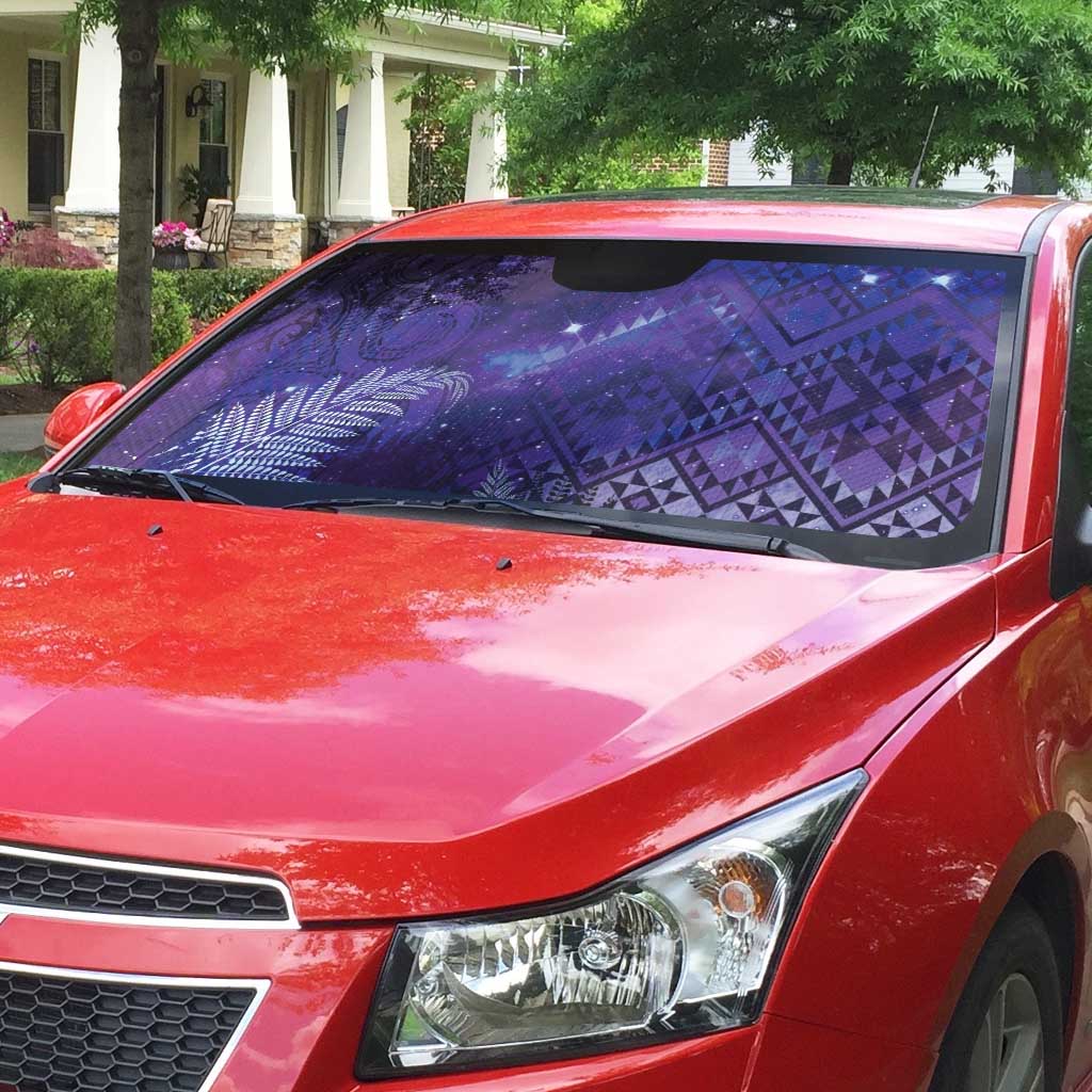 Aotearoa Taniko Matariki Auto Sun Shade Cosmic Violet