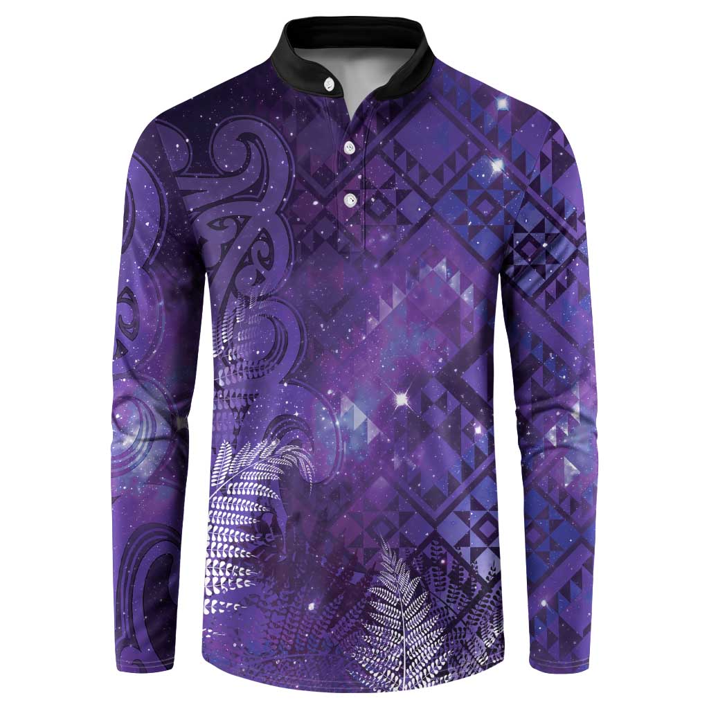 Aotearoa Taniko Matariki Button Sweatshirt Cosmic Violet