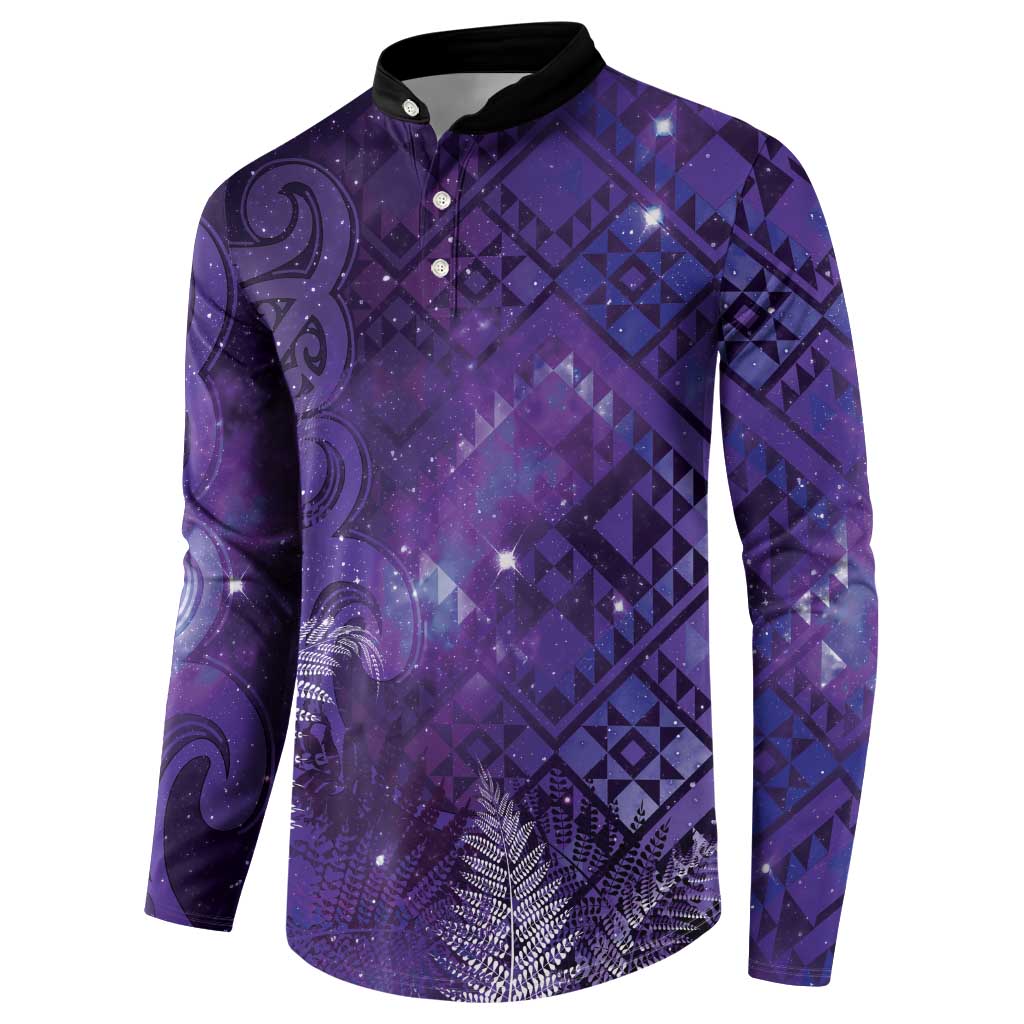 Aotearoa Taniko Matariki Button Sweatshirt Cosmic Violet