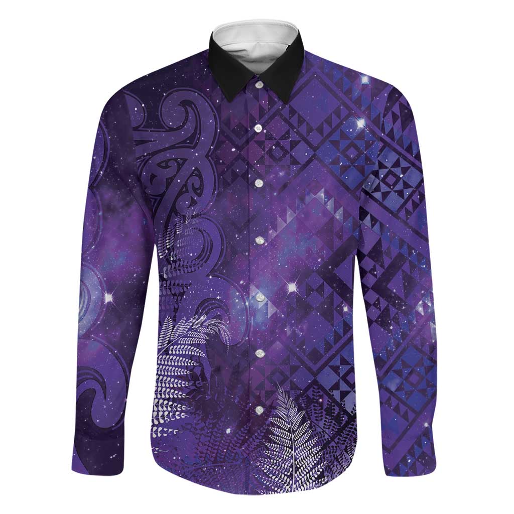 Aotearoa Taniko Matariki Family Matching Mermaid Dress and Hawaiian Shirt Cosmic Violet