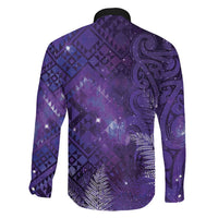 Aotearoa Taniko Matariki Family Matching Mermaid Dress and Hawaiian Shirt Cosmic Violet