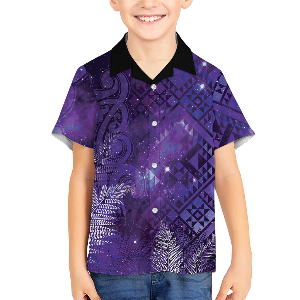Aotearoa Taniko Matariki Kid Hawaiian Shirt Cosmic Violet