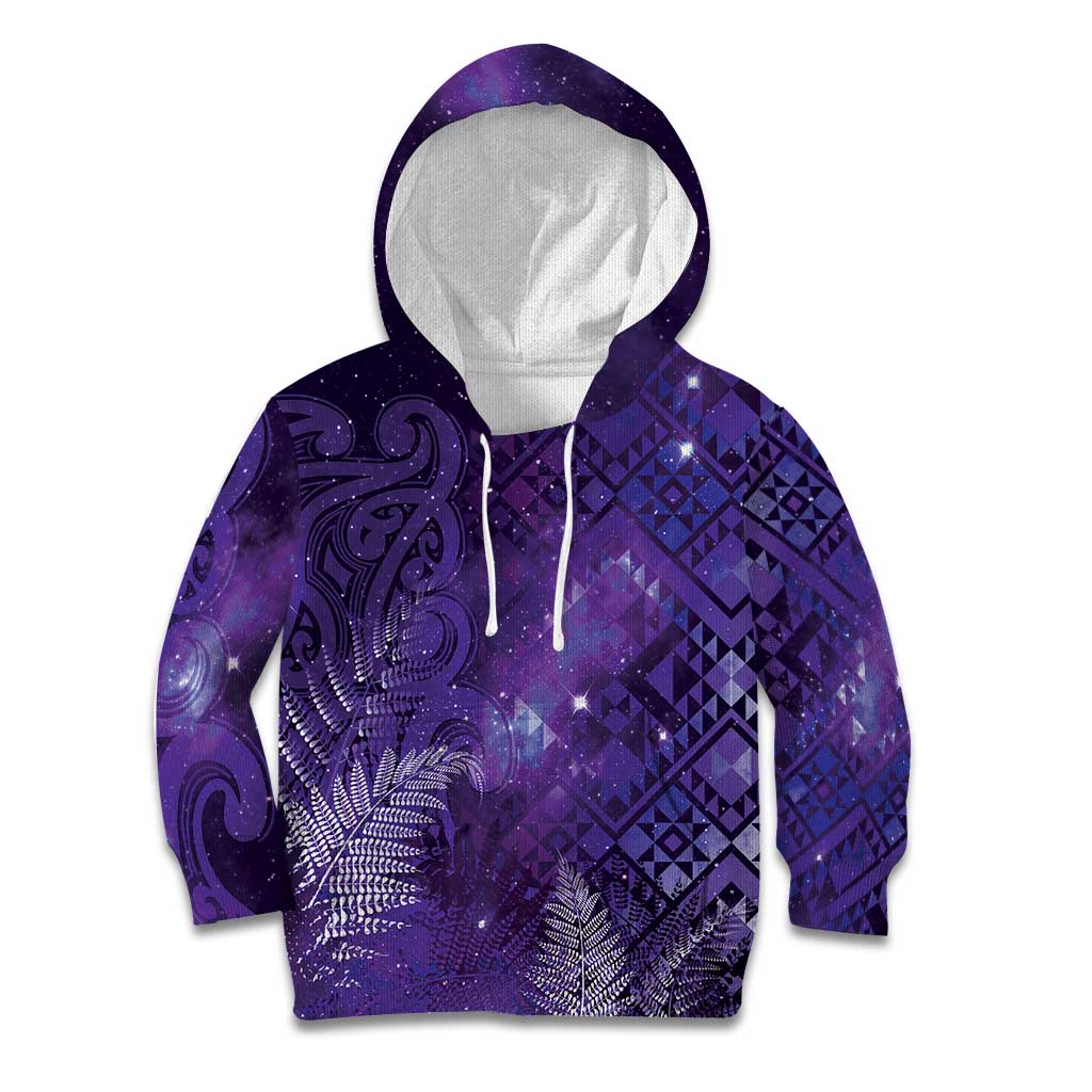 Aotearoa Taniko Matariki Kid Hoodie Cosmic Violet