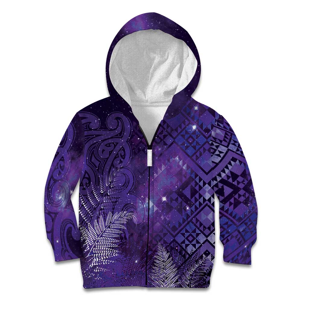Aotearoa Taniko Matariki Kid Hoodie Cosmic Violet