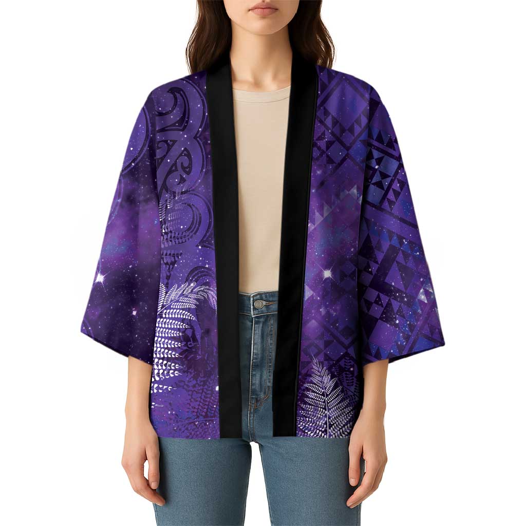 Aotearoa Taniko Matariki Kimono Cosmic Violet