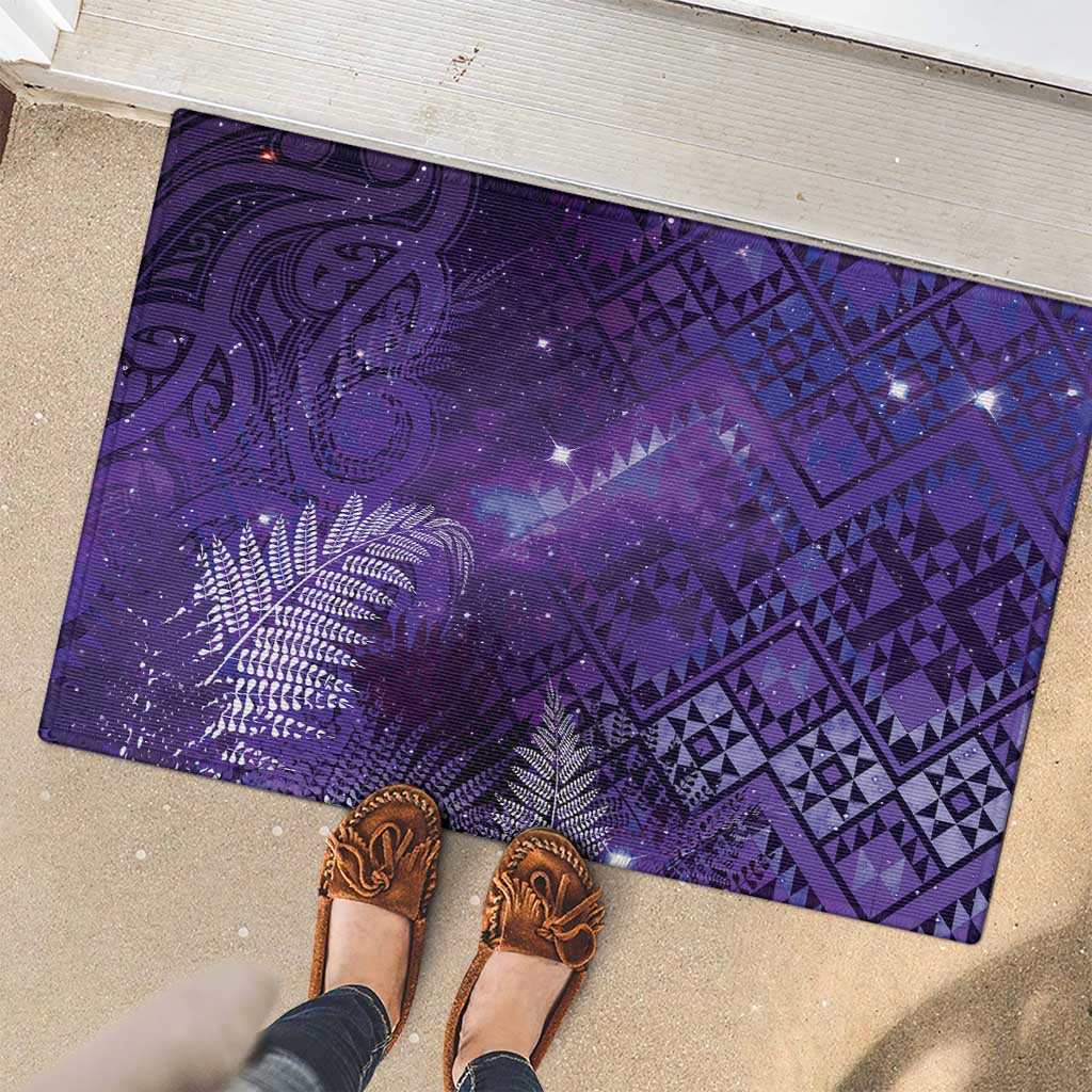 Aotearoa Taniko Matariki Rubber Doormat Cosmic Violet