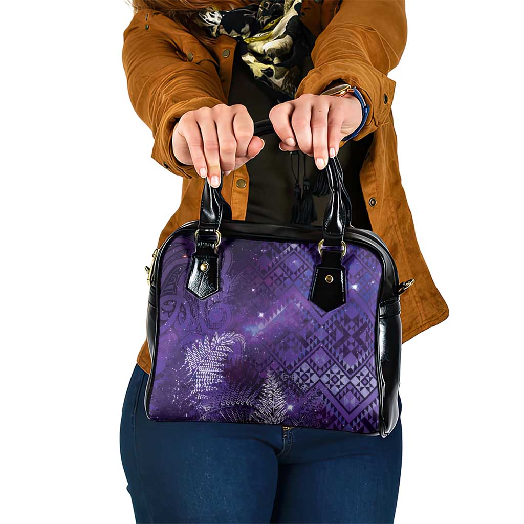Aotearoa Taniko Matariki Shoulder Handbag Cosmic Violet