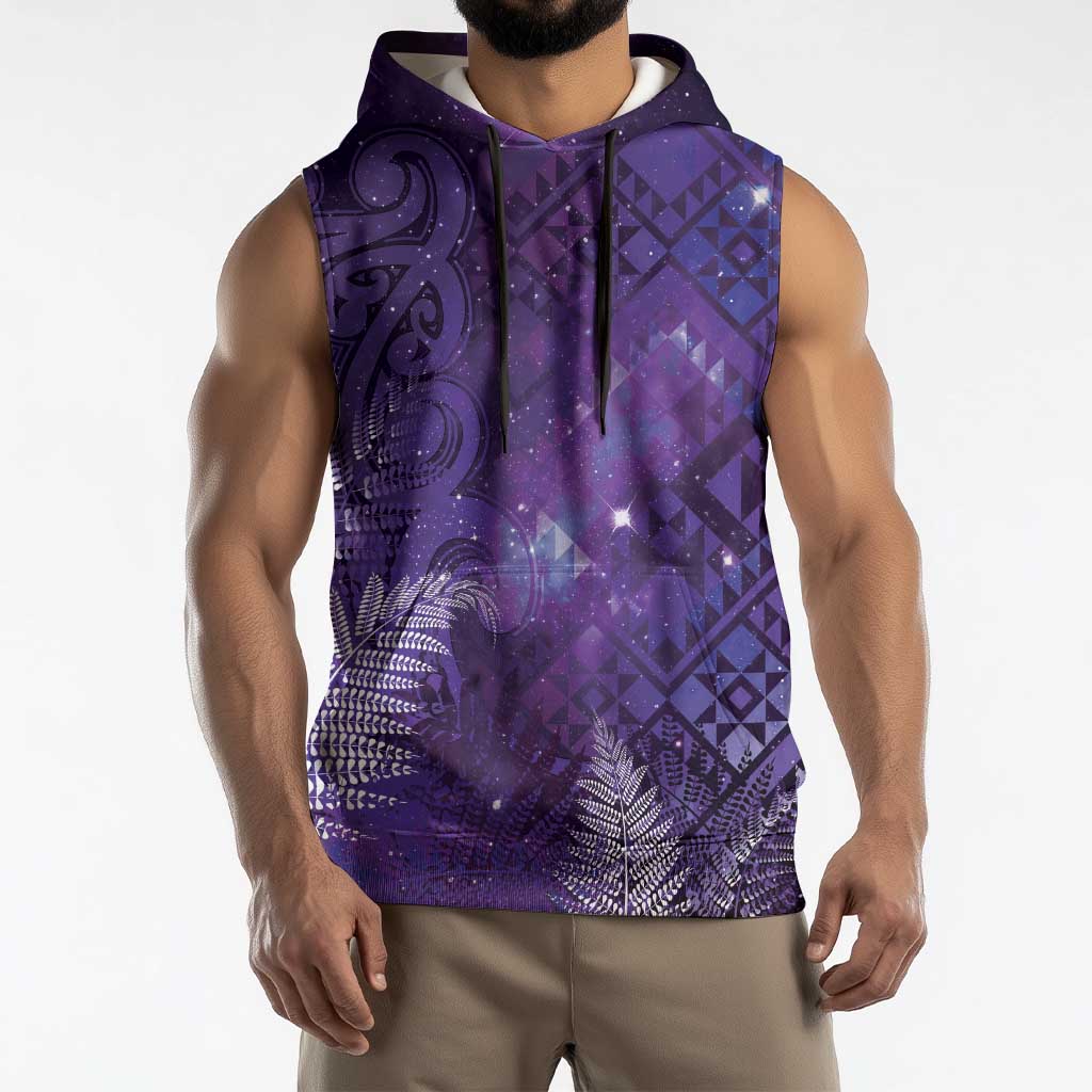 Aotearoa Taniko Matariki Sleeveless Hoodie Cosmic Violet