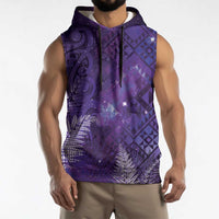 Aotearoa Taniko Matariki Sleeveless Hoodie Cosmic Violet