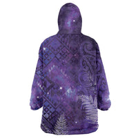 Aotearoa Taniko Matariki Wearable Blanket Hoodie Cosmic Violet