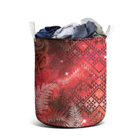 Aotearoa Taniko Matariki Laundry Basket Cosmic Red