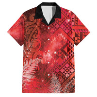 Aotearoa Taniko Matariki Family Matching Long Sleeve Bodycon Dress and Hawaiian Shirt Cosmic Red
