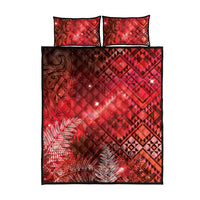 Aotearoa Taniko Matariki Quilt Bed Set Cosmic Red