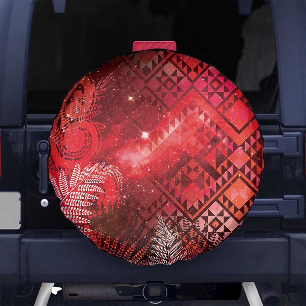 Aotearoa Taniko Matariki Spare Tire Cover Cosmic Red