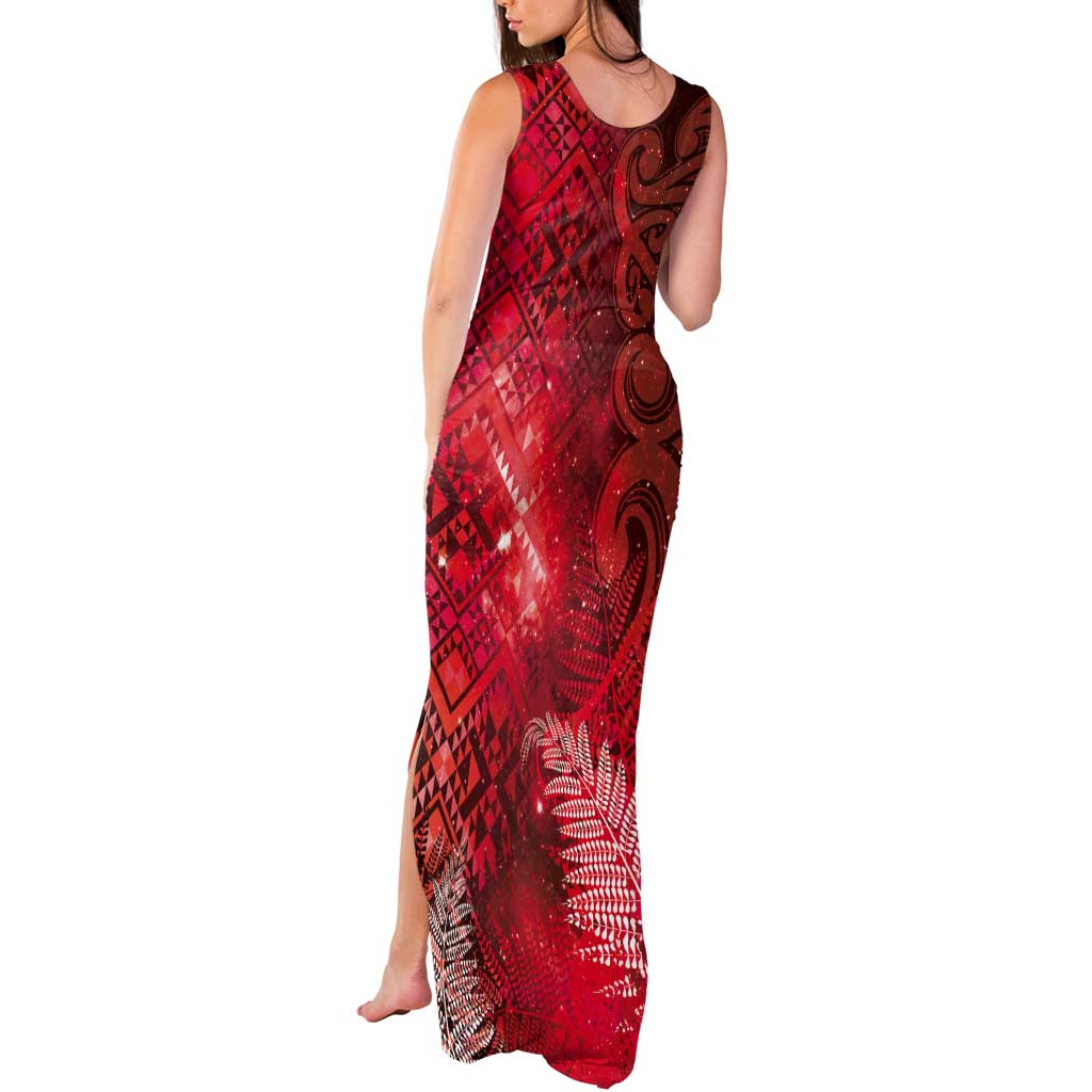 Aotearoa Taniko Matariki Tank Maxi Dress Cosmic Red