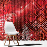 Aotearoa Taniko Matariki Window Curtain Cosmic Red