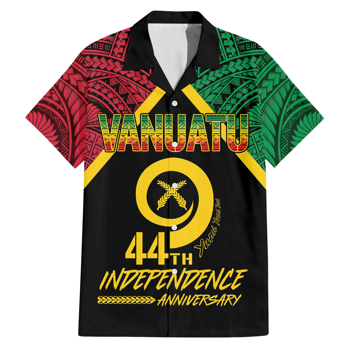 Vanuatu 44th Independence Anniversary Family Matching Mermaid Dress and Hawaiian Shirt