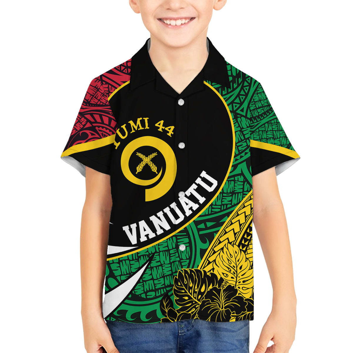 Vanuatu Independence Day Yumi 44 Family Matching Tank Maxi Dress and Hawaiian Shirt