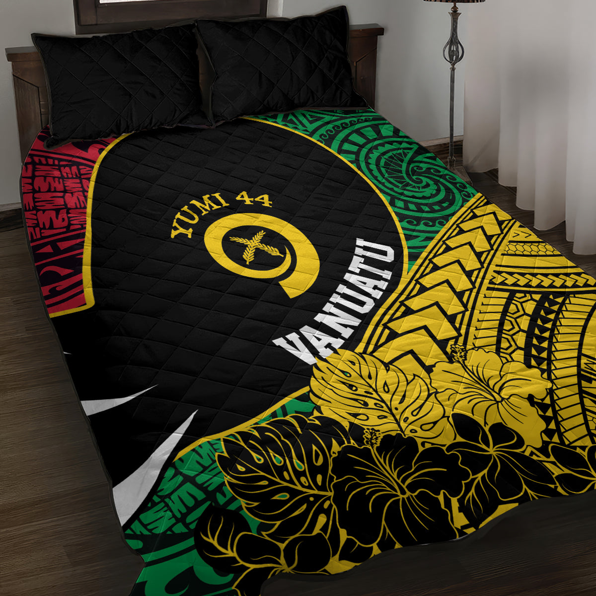 Vanuatu Independence Day Yumi 44 Quilt Bed Set