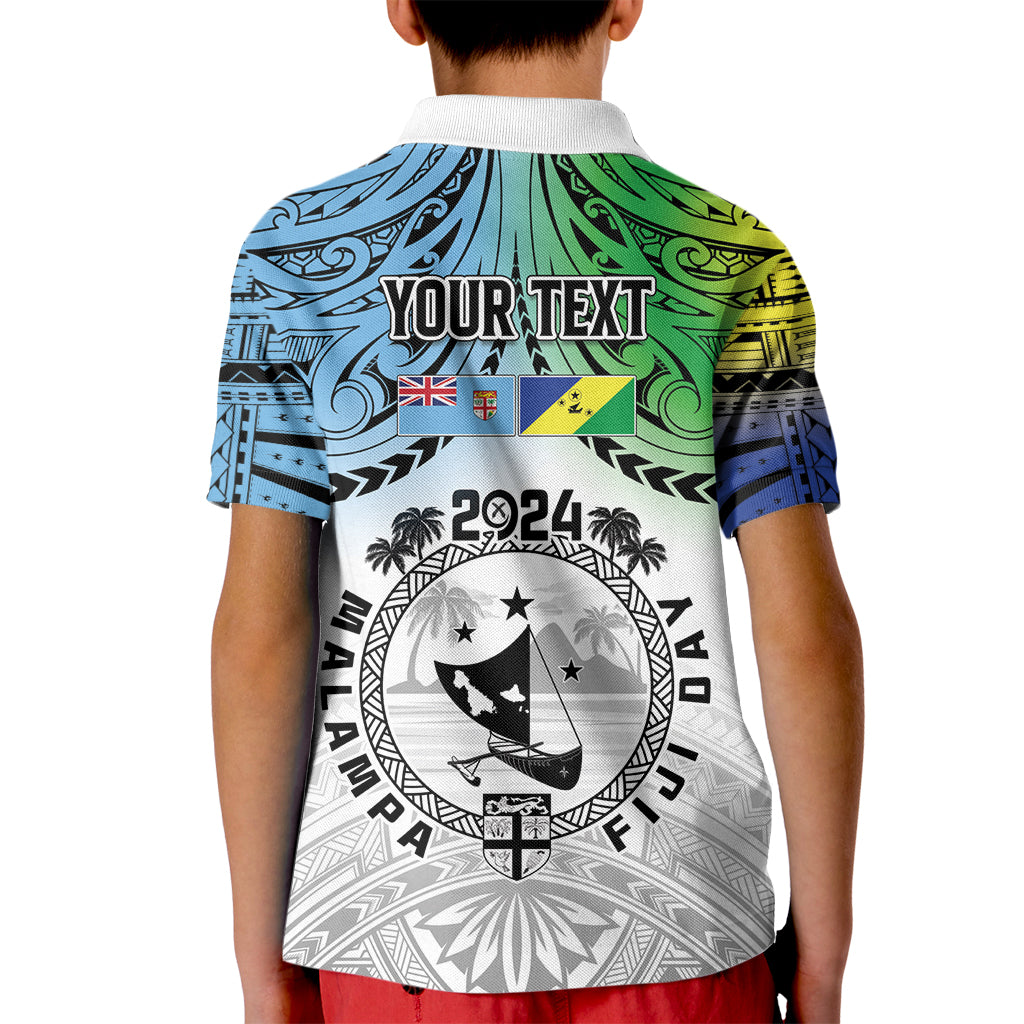 Malampa Fiji Day Kid Polo Shirt Gradient Style