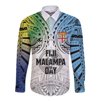 Malampa Fiji Day Long Sleeve Button Shirt Gradient Style