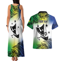 Malampa Day Couples Matching Tank Maxi Dress and Hawaiian Shirt Emblem Gradient Style LT7 - Polynesian Pride