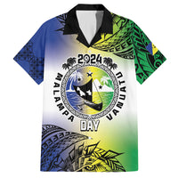 Malampa Day Family Matching Tank Maxi Dress and Hawaiian Shirt Emblem Gradient Style