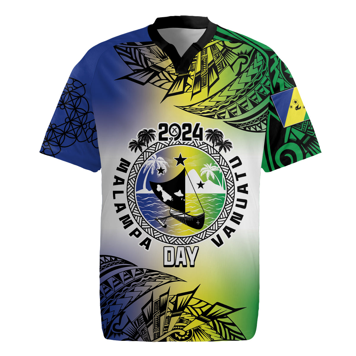 Malampa Day Rugby Jersey Emblem Gradient Style