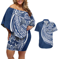Tonga Queen Salote College Personalized Couples Matching Off Shoulder Short Dress and Hawaiian Shirt Ngatu Tokelaufeletoa Motifs
