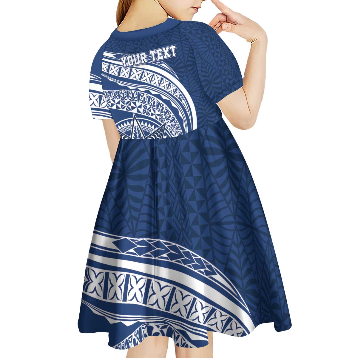 Tonga Queen Salote College Personalized Kid Short Sleeve Dress Ngatu Tokelaufeletoa Motifs