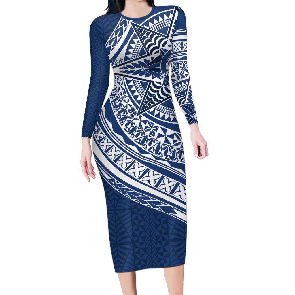 Tonga Queen Salote College Personalized Long Sleeve Bodycon Dress Ngatu Tokelaufeletoa Motifs