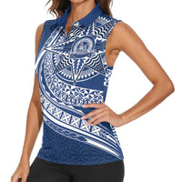 Tonga Queen Salote College Personalized Women Sleeveless Polo Shirt Ngatu Tokelaufeletoa Motifs