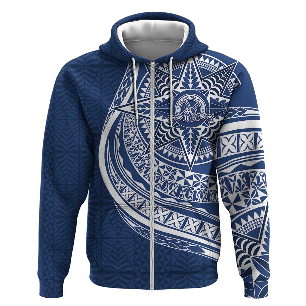Tonga Queen Salote College Personalized Zip Hoodie Ngatu Tokelaufeletoa Motifs