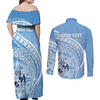 Tonga Apifo'ou Kolisi Personalized Couples Matching Off Shoulder Maxi Dress and Long Sleeve Button Shirt Ngatu Tokelaufeletoa Motifs