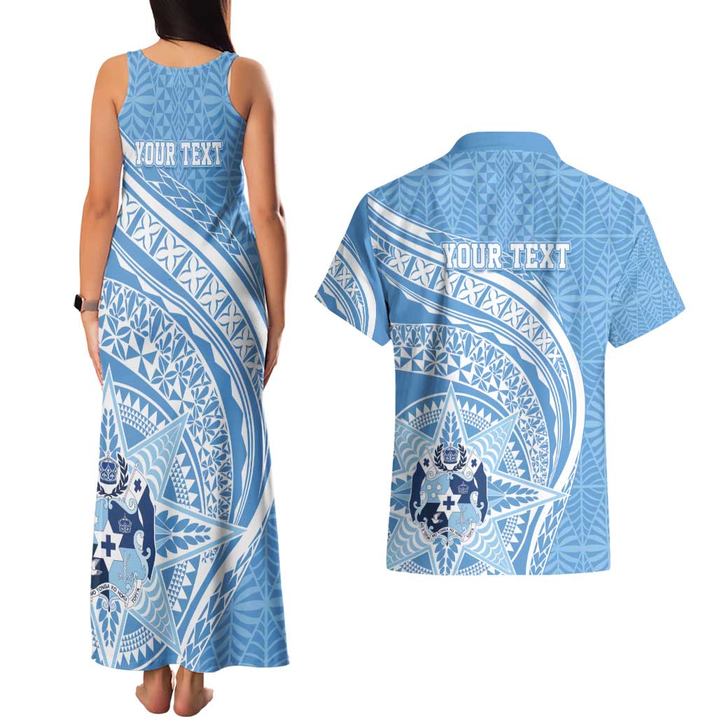 Tonga Apifo'ou Kolisi Personalized Couples Matching Tank Maxi Dress and Hawaiian Shirt Ngatu Tokelaufeletoa Motifs