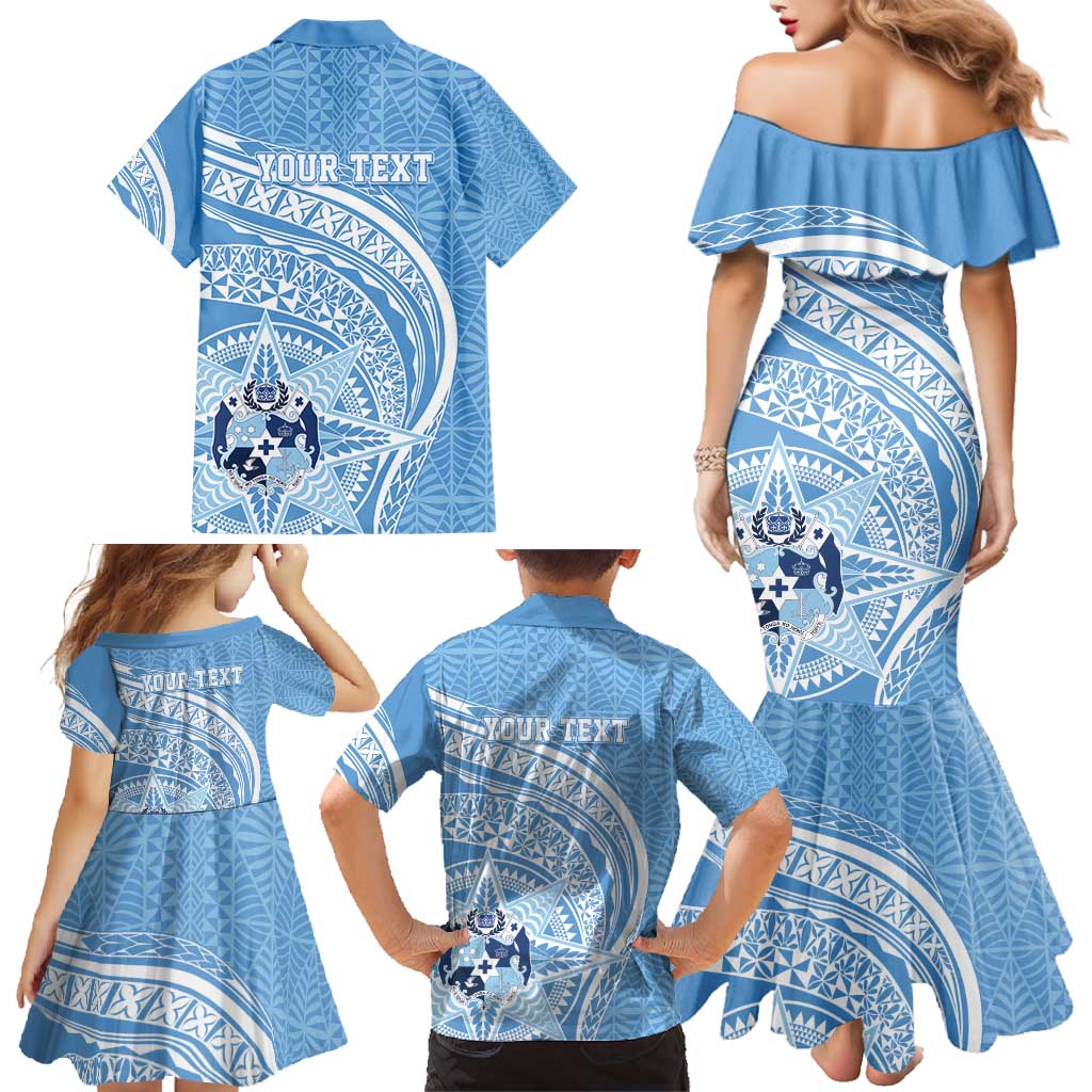 Tonga Apifo'ou Kolisi Personalized Family Matching Mermaid Dress and Hawaiian Shirt Ngatu Tokelaufeletoa Motifs