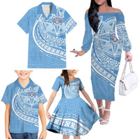 Tonga Apifo'ou Kolisi Personalized Family Matching Off The Shoulder Long Sleeve Dress and Hawaiian Shirt Ngatu Tokelaufeletoa Motifs
