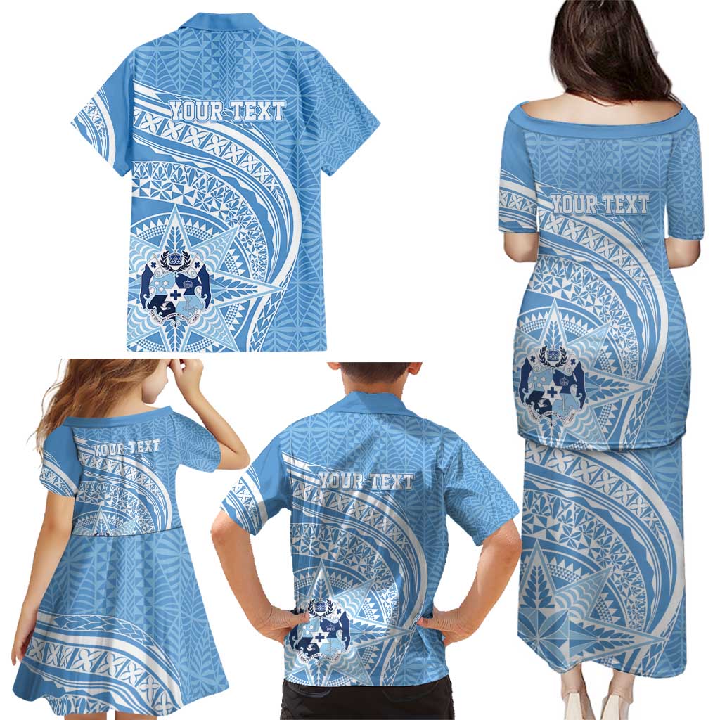 Tonga Apifo'ou Kolisi Personalized Family Matching Puletasi and Hawaiian Shirt Ngatu Tokelaufeletoa Motifs