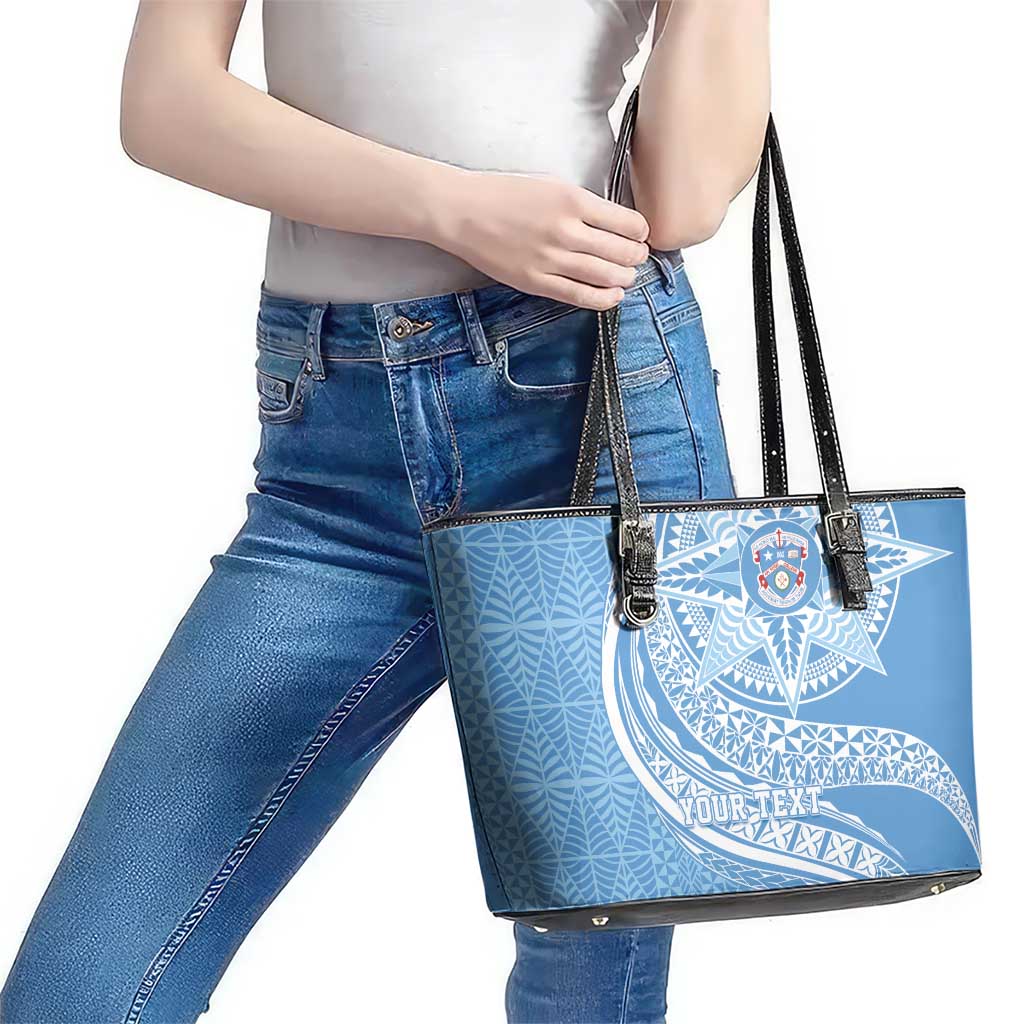 Tonga Apifo'ou Kolisi Personalized Leather Tote Bag Ngatu Tokelaufeletoa Motifs
